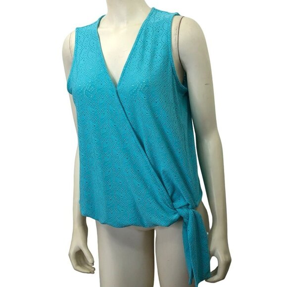 MICHAEL KORS $78 EYELET WRAP TOP MD NEW WITH TAG - Picture 2 of 6